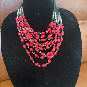 Elegant Red Beaded Necklace